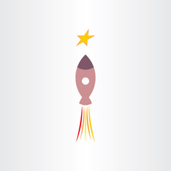 rocket travel in universe star icon