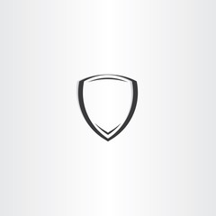 stylized black shield icon vector