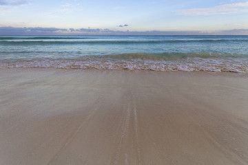 Sunset on the Caribbean beach.