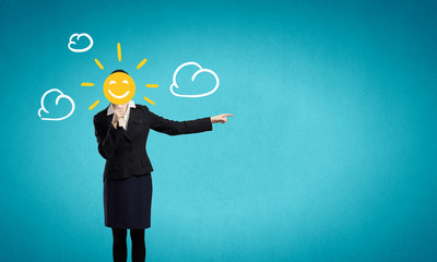 Businesswoman in mask