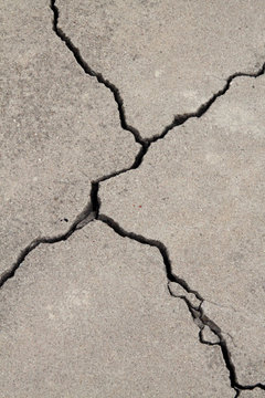 cracked concrete cement foundation sidewalk wall