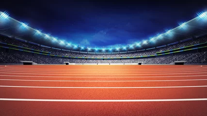 Foto op Canvas athletics stadium with track at panorama night view © LeArchitecto