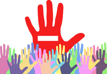 Fototapeta premium hands making stop sign