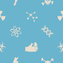 Seamless background with science icons for your design