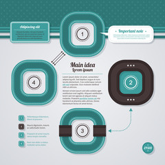 Layout with 4 numbered options in retro style. EPS10.