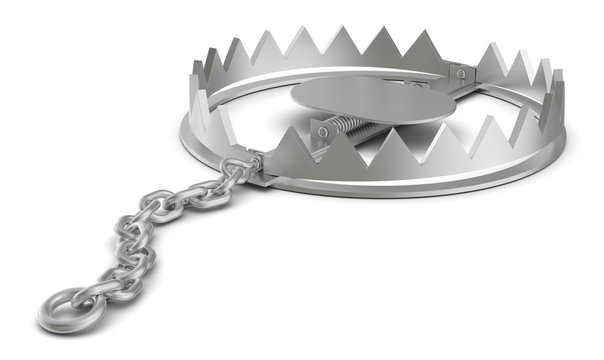Bear trap on white