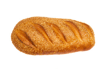 White bread with sesame on white