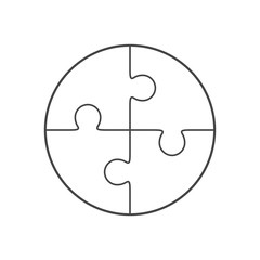 Jigsaw puzzle in the form of circle.
