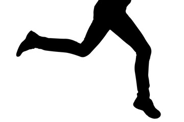 Vector silhouette of female feet.