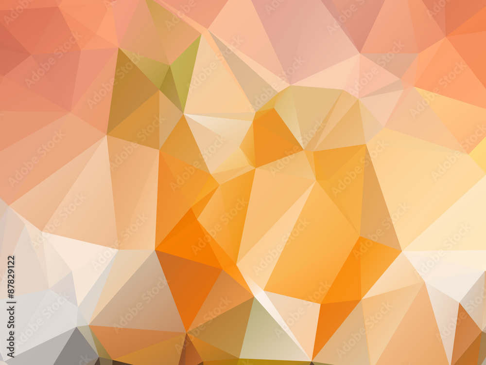 Wall mural orange abstract background triangular geometric polygon