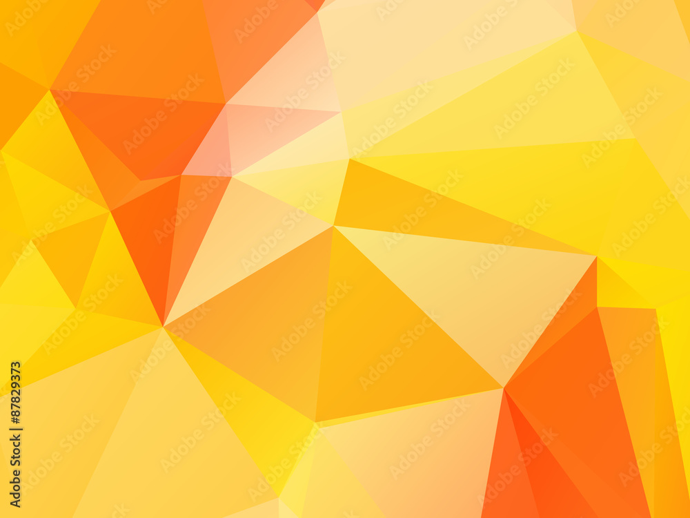 Wall mural orange abstract background triangular geometric polygon
