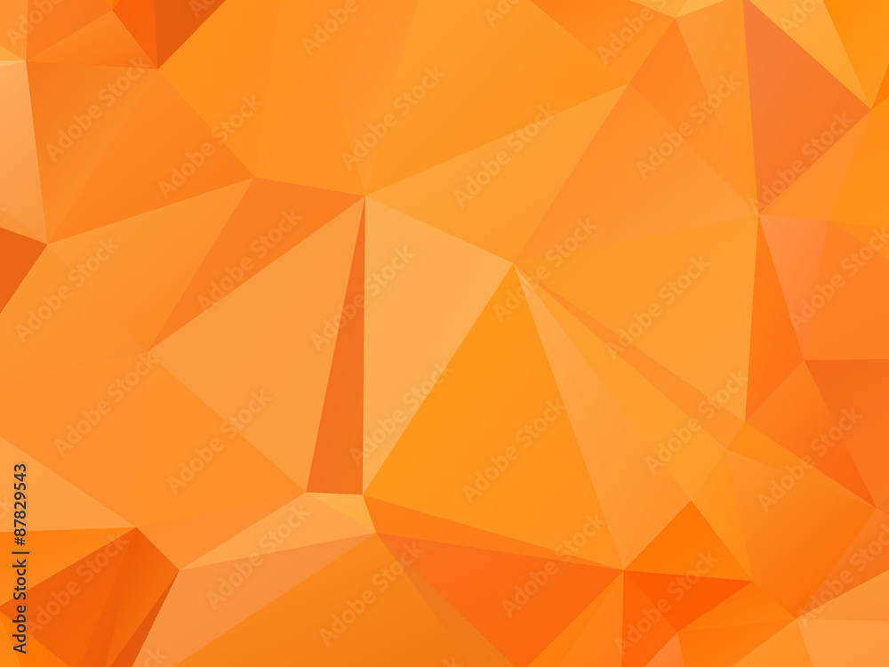 Wall mural orange abstract background triangular geometric polygon