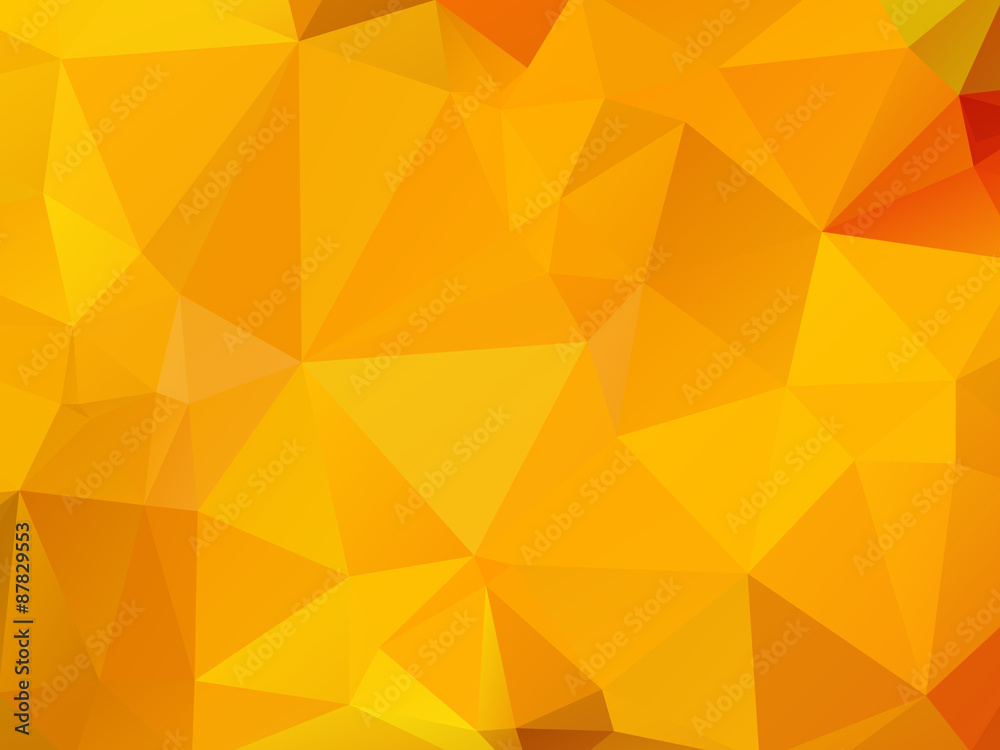 Wall mural orange abstract background triangular geometric polygon