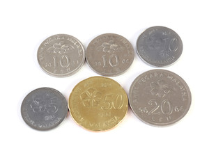 Coins isolated on white