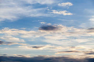 colorful dramatic sky with cloud at sunset