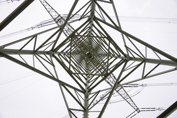 Strommast aus der Froschperspektive