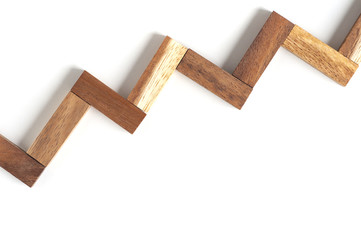 Wood block stacking as step stair.