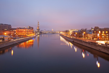 View from the Patriarchal bridge on the panorama of Moscow