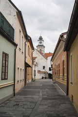 Fototapeta na wymiar Street in Trebon, Czech Republic