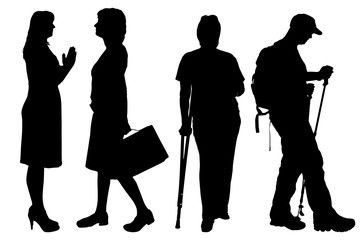 Vector women silhouette.