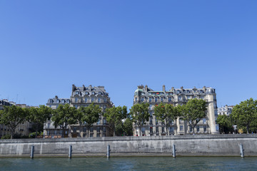 Buildings by the River Seine in Paris, France