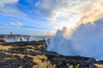Fototapeta na wymiar storm off the coast of Iceland