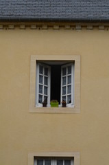 Fototapeta na wymiar Façade avec fenêtre ouverte. 
