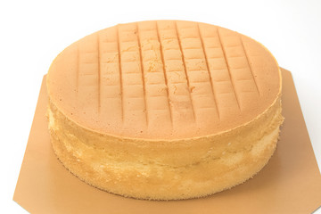 orange layer cake just out of the oven,homemade Bake