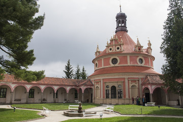 Fototapeta na wymiar Roundel pavilion in Jindrichuv Hradec, Czech Republic