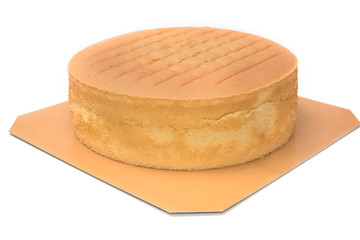 orange layer cake just out of the oven,homemade Bake