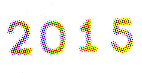 New Year 2015 decoration with colorful numbers