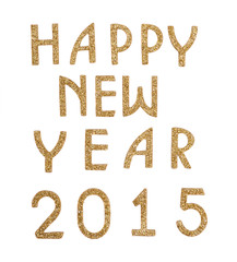 Happy New Year 2015 in golden text
