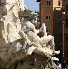 Fontaine des Quatre Fleuves, Piazza Navona, Rome