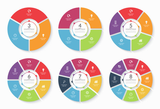 Set of vector infographic circle templates