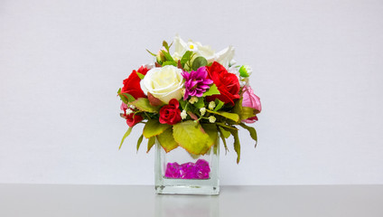 Flower Vase on Gray Background