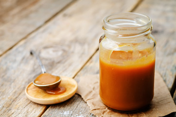 homemade salted caramel in the jar