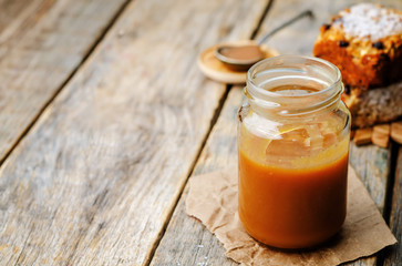 homemade salted caramel in the jar