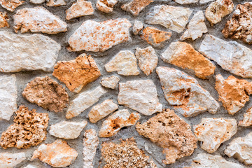 Background of stony wall with cement