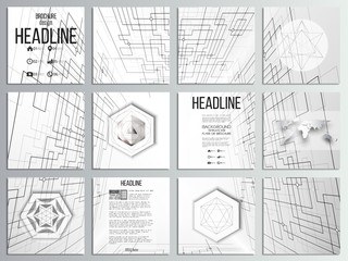 Set of 12 creative cards, square brochure template design