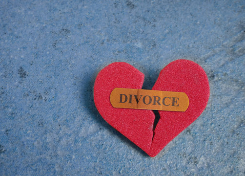 Broken red Divorce heart