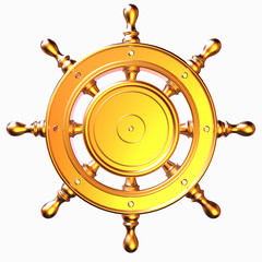 nautical helm 3d render design on white background © Deanora