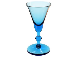  blue glass 3d render on white background