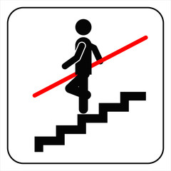 Use Handrail sign, vector