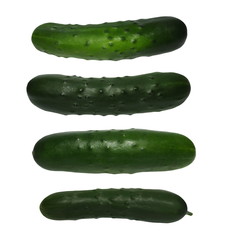 Cucumber set isolated on white background, with clipping path