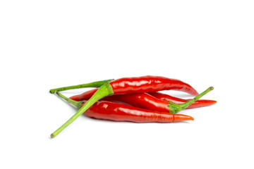 red chilli on white background, isolated