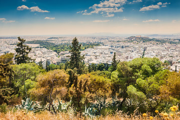 Panoramic view of Athens, Greece.
