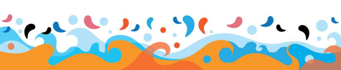 Sea Colorful Waves Drops Vector Symbol Design Background illustration