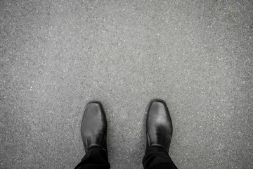 Black shoes standing on the floor