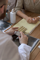 Doctor talking to patient after tests