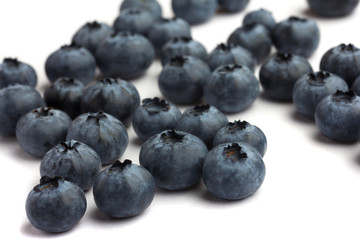 Blueberry on white background